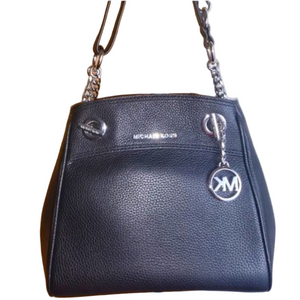Michael Kors Pebbled Leather Chain Bag Black